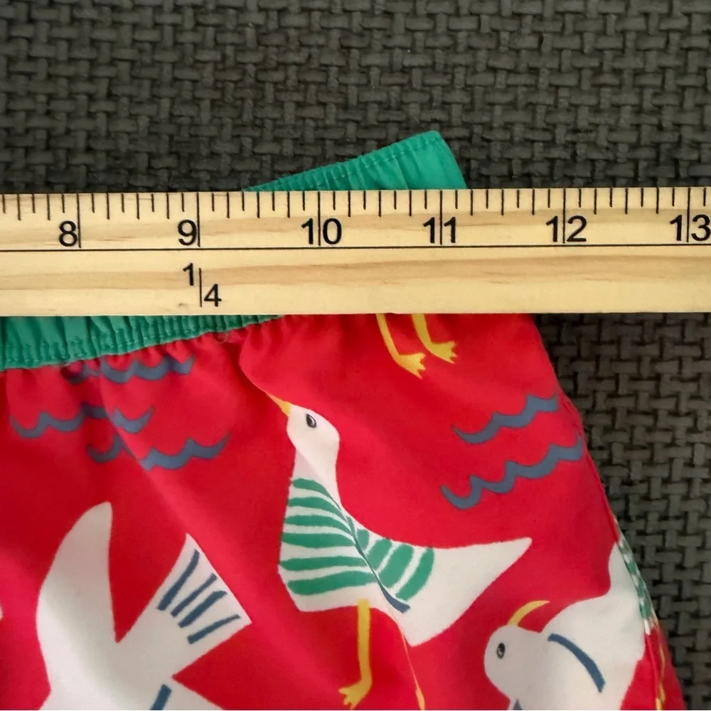 Mini Boden Boys Swim Shorts Trunks Red Seagull Print 8-9Y Beach Swimming Summer